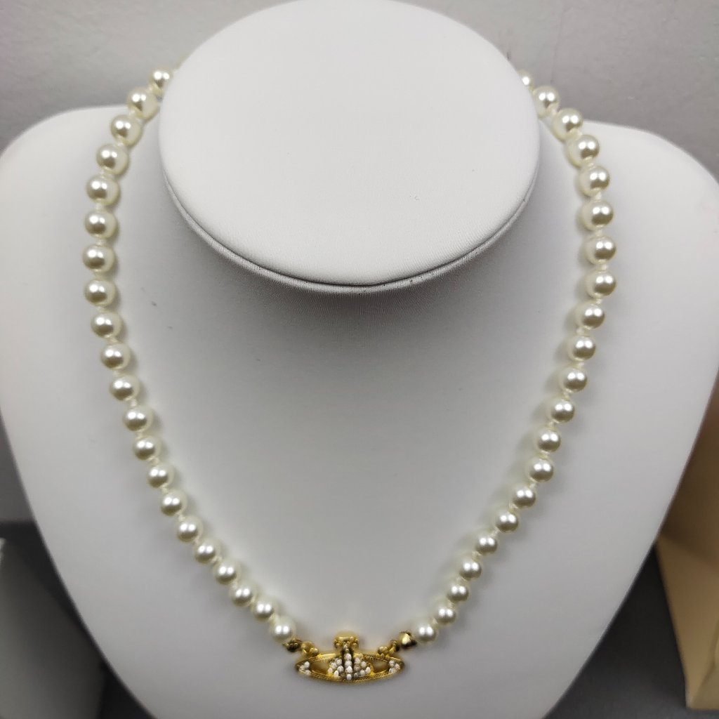 Brand New Vivienne Westwood Gold Orb Pearl Choker Necklace